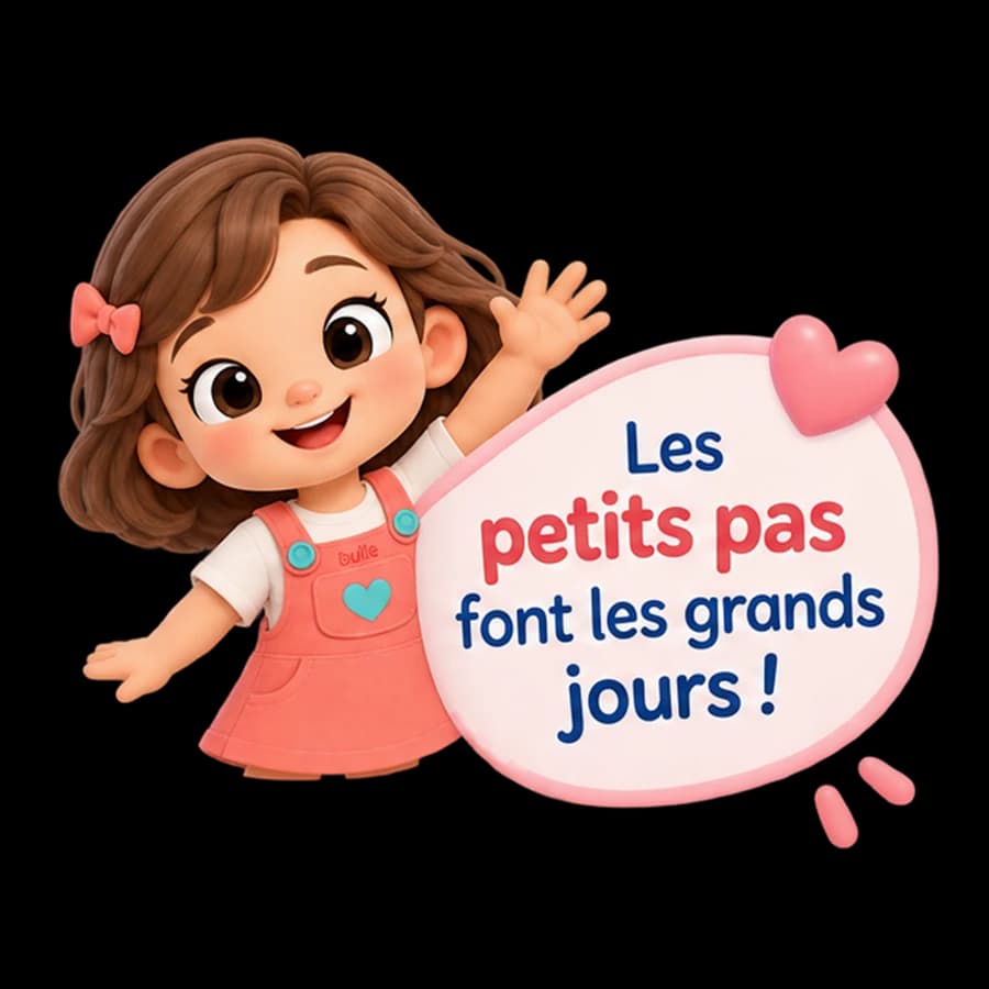 Bulle, la mascotte de Calibulle, salue avec un petit mot : les petits pas font les grands jours